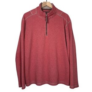 True Grit Sherpa Collar 1/4 Zip Fleece Pullover Mens L Red